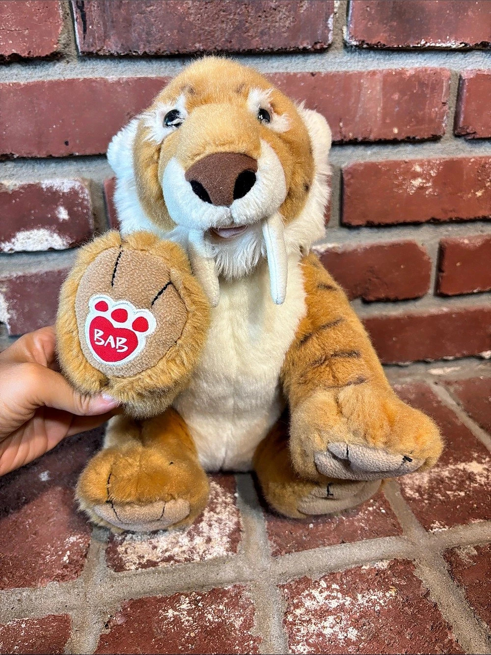 BAB Build-A-Bear Workshop Sabertooth Tiger Plush Build-A-Dino Collection 2010